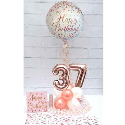 Partydeko-Set zum 37. Geburtstag in Rosegold, Happy Birthday