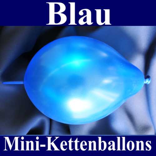 Kleiner Kettenballon, Girlandenballon, Luftballon zum Verbinden, Blau-Metallic