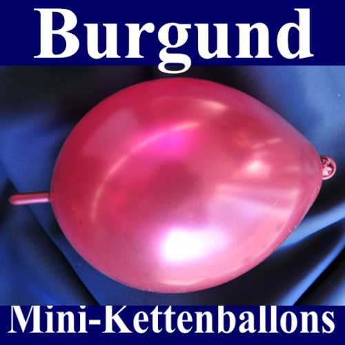 Kleiner Kettenballon, Girlandenballon, Luftballon zum Verbinden, Burgund-Metallic