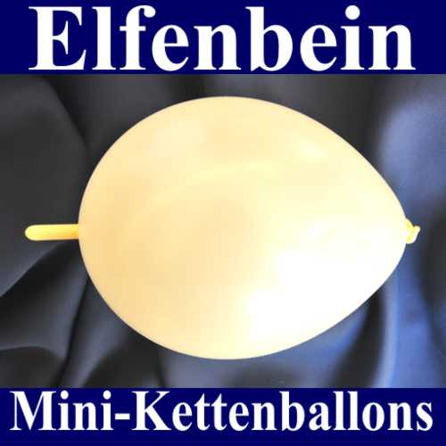 Kleiner Kettenballon, Girlandenballon, Luftballon zum Verbinden, Elfenbein-Metallic