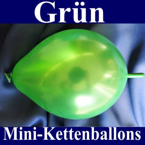 Kleiner Kettenballon, Girlandenballon, Luftballon zum Verbinden, Grün-Metallic