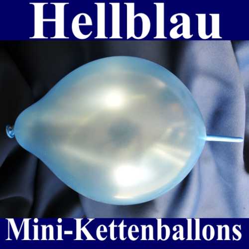 Kleiner Kettenballon, Girlandenballon, Luftballon zum Verbinden, Hellblau-Metallic