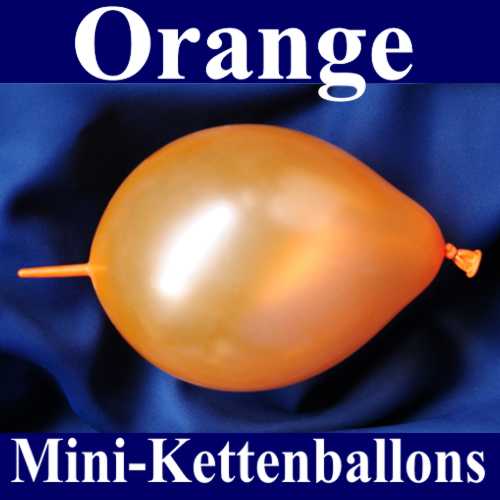 Kleiner Kettenballon, Girlandenballon, Luftballon zum Verbinden, Orange-Metallic