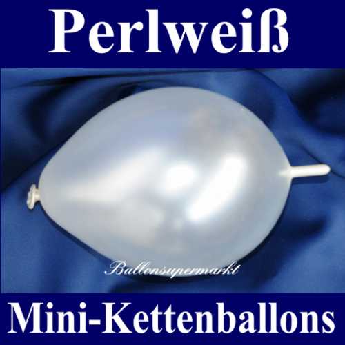 Kleiner Kettenballon, Girlandenballon, Luftballon zum Verbinden, Perlweiß-Metallic
