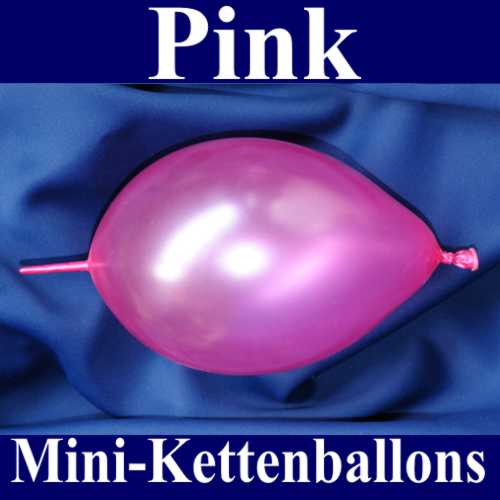 Kleiner Kettenballon, Girlandenballon, Luftballon zum Verbinden, Pink-Metallic
