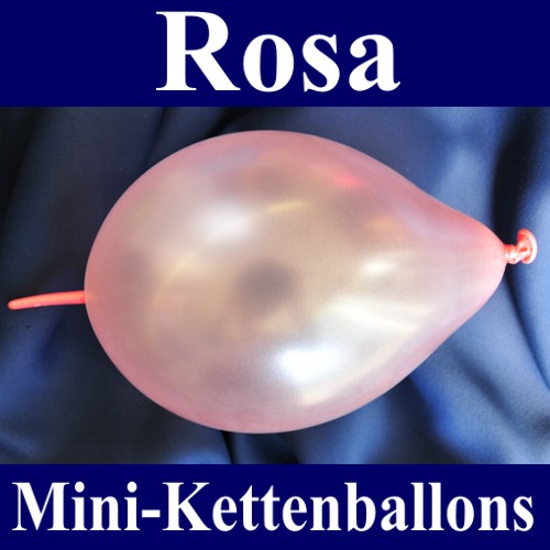 Kleiner Kettenballon, Girlandenballon, Luftballon zum Verbinden, Rosa-Metallic