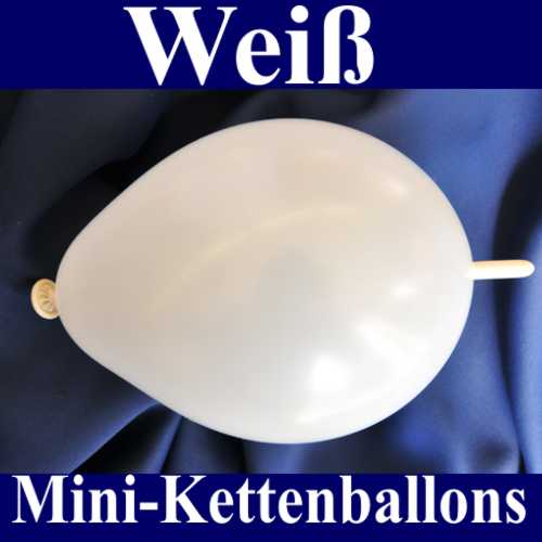 Kleiner Kettenballon, Girlandenballon, Luftballon zum Verbinden, Weiß-Metallic