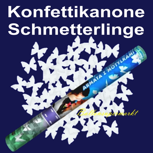 Konfettikanone, Konfetti-Shooter Schmetterlingsregen, weiße Schmetterlinge