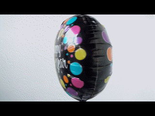 Luftballon zu Silvester, Partydekoration, Ballon mit Helium-Ballongas, Happy New Year, Colorful Dots