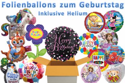 luftballons aus folie mit helium zum geburtstag