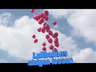 Luftballons steigen lassen, Rundballons steigen mit Helium auf