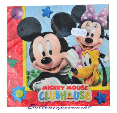 Servietten Kinderparty, Kindergeburtstag, Micky Mouse