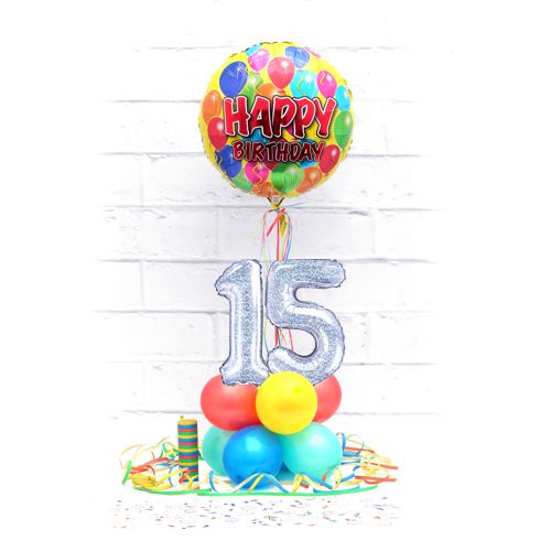 Partydeko-Set zum 15. Geburtstag, Happy Birthday