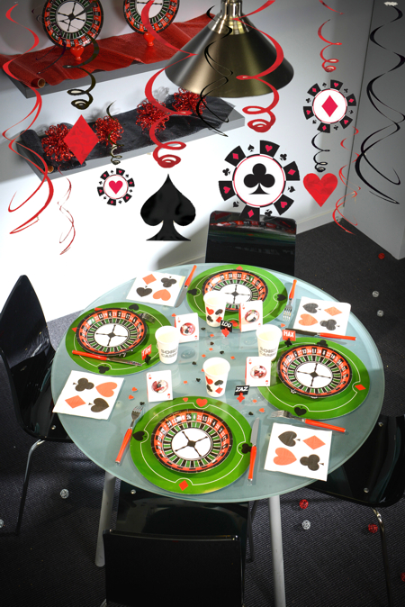 Casino Party Dekoration mit Deko-Wirblern