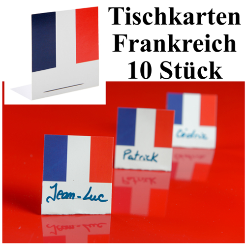 Frankreich Tischkarten, Tischdeko Frankreich-Party