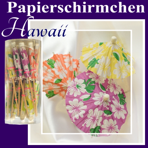 Papierschirmchen Hawaii, Partydekoration Tisch