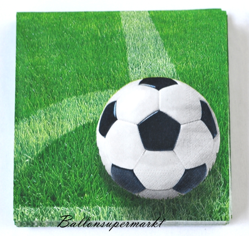 serviette-fussball-auf-dem-spielfeld