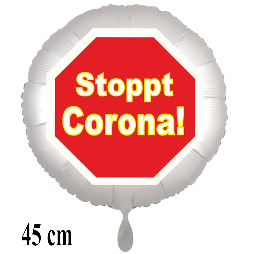 Stoppt Corona! Luftballon 45 cm, ohne Helium