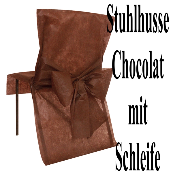 Stuhlhusse in Schokobraun mit Schleife