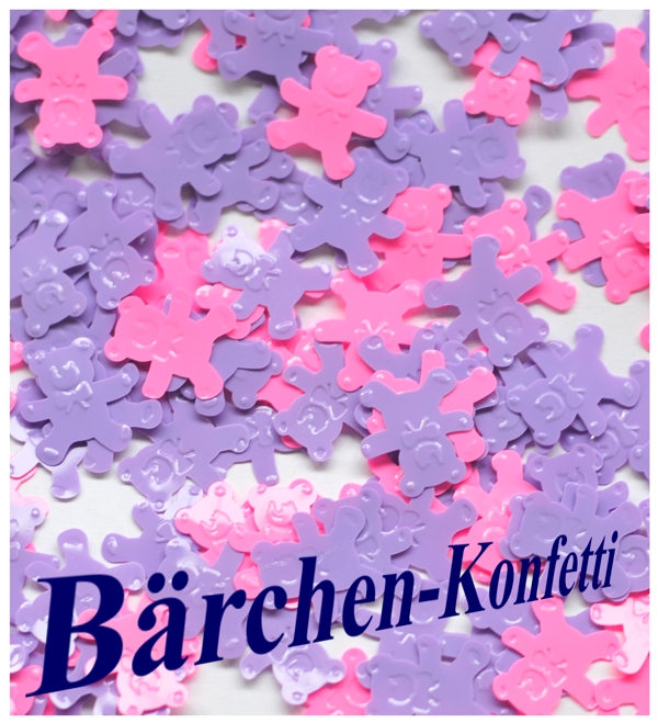 Konfetti-Bärchen zur Geburt, Mädchen-Girl, Tischdekoration, Streudekoration