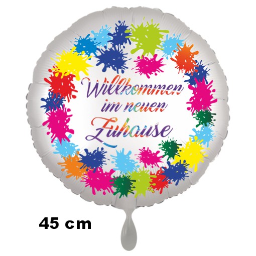 Willkommen im neuen Zuhause! Luftballon mit Ballongas Helium, Ballongrüße!