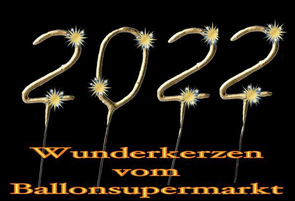Zahlen-Wunderkerzen Silvester 2022 - Gold