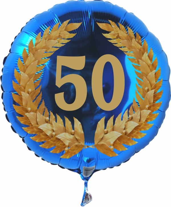 Zum 50. Geburtstag, Jubiläum, Jahrestag, Luftballon Zahl 50 mit Ballongas