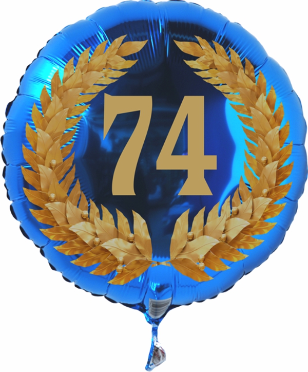 Zum 74. Geburtstag, Jubiläum, Jahrestag, Luftballon Zahl 74 mit Ballongas