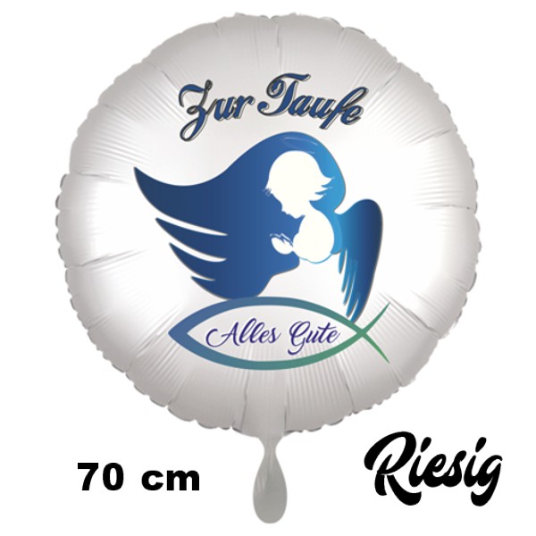 Großer Folienballon mit Helium: Zur Taufe Alles Gute  Angel