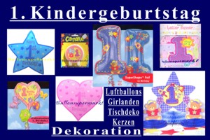 zum 1. Geburtstag: Luftballons und Partydekoration