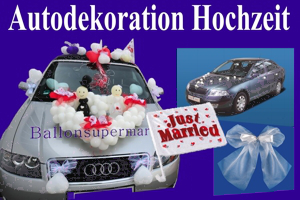 Autodekoration Hochzeit, Dekoration Hochzeitsauto