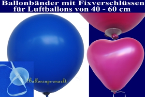 Fixverschlüsse mit Ballonbändern für Luftballons ab 40 cm Durchmesser