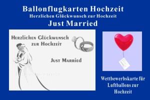 Ballonflugkarte Hochzeit, Herzlichen Glueckwunsch