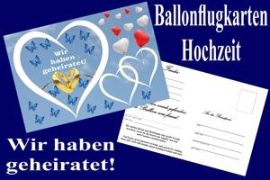 Ballonflugkarten Hochzeit: Wir haben geheiratet