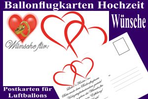 Ballonflugkarten Hochzeit, Wünsche für das Brautpaar