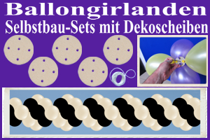 Ballongirlanden, Girlanden aus Luftballons, Selbstbau-Sets mit Dekoscheiben