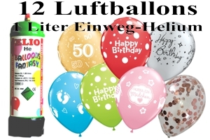 Luftballons mit dem Helium-Mini Behälter 1
