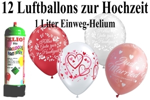 Luftballons Hochzeit mit dem Helium-Mini Behälter 1