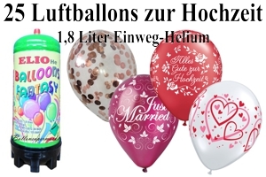 Luftballons Hochzeit mit dem Helium-Mini Behälter 1,8