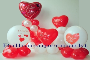 Ballons und Dekoration zu Valentinstag und Liebe