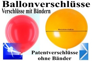 Patentverschlüsse für Luftballons
