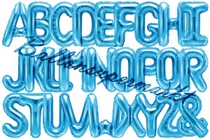 Buchstaben Luftballons aus Folie, 35 cm, Blau