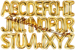 Buchstaben Luftballons aus Folie, 35 cm, Gold
