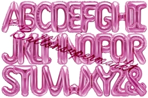 Buchstaben Luftballons aus Folie, 35 cm, Pink
