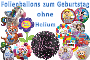Folienballons zum Geburtstag ohne Helium