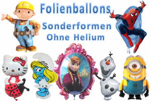 Folienballons Shapes, Sonderformen, ohne Helium