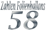 Folienballons Zahl 58