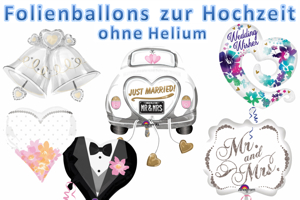 Folienballons "Hochzeit" ohne Helium