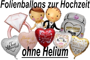 Luftballons aus Folie zur Hochzeit ohne Helium