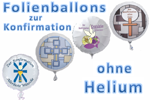 Folienballons zur Konfirmation ohne Helium